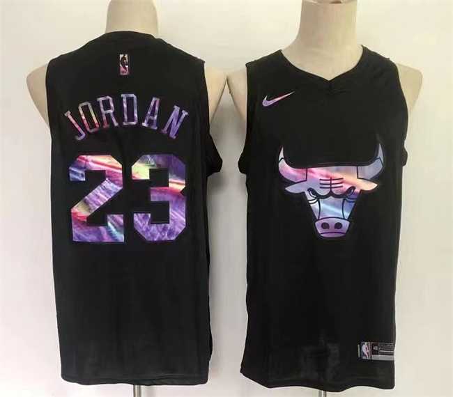 Men%27s Chicago Bulls #23 Michael Jordan Black Stitched Basketball Jersey